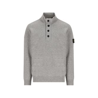 Stone Island Button-up High-neck Sweater