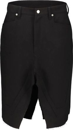 Rick Owens Slivered wool midi skirt - Black