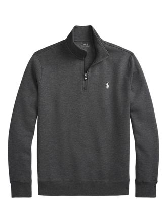 Polo Ralph Lauren zip-up fleece pullover - men - Recycled Polyester/Cotton - L - Grey
