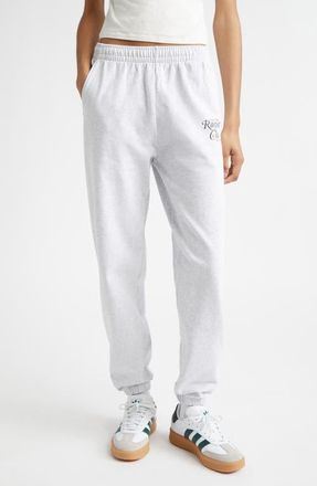 Sporty & Rich New York Racquet Club Fleece Joggers in Heather Gray at Nordstrom, Size X-Small