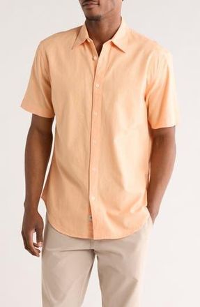 Coastaoro Aarav Short Sleeve Button-Up Shirt in Peach at Nordstrom Rack, Size Xx-Large
