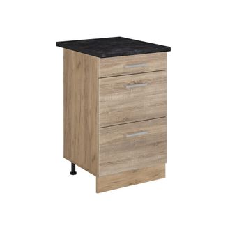 Vicco Mueble Bajo De Cocina R-line, Sonoma/roble Dorado, 50 Cm Encimera Antracita, Vicco