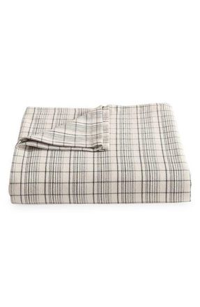 Calvin Klein Dot Dash Plaid Bed Blanket in Medium Beige at Nordstrom, Size Full/queen