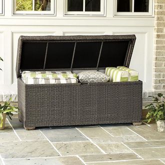 Ballard Designs Castine Storage Bin - Washed Gray Large - Ballard Designs