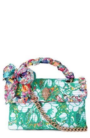 Kurt Geiger Kensington Floral Convertible Shoulder Bag in Green Comb at Nordstrom