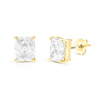 Vir Jewels 3 cttw Radiant Lab Grown Diamond Stud Earrings in 14K Gold With Push Backs For Women