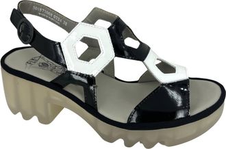 FLY London Womens Tewa Platform Heel In Black/white