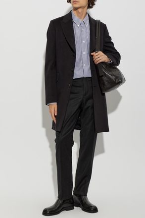 Paul Smith Wool Coat With Single Vent, Mens, Black