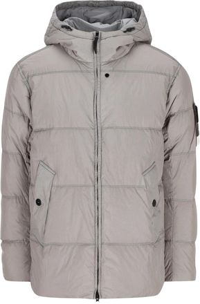 Stone Island Quilted Hooded Padded Grey Jacket