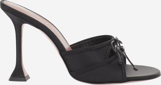 Amina Muaddi Black Open Toe Heels