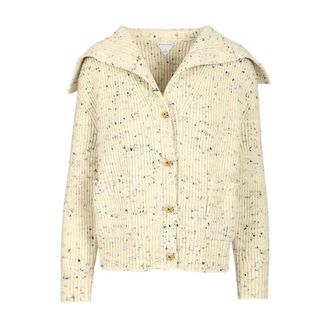 Bottega Veneta Wool English Rib Cardigan - female - Bottega Veneta - Cardigans - Beige - M - Knitwear