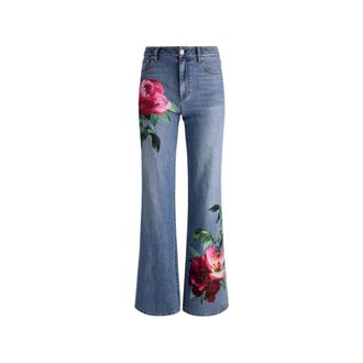 Alice & Olivia Chic Printed Jean - female - Alice + Olivia - Flare Jeans - Multicolor - W26 - Jeans