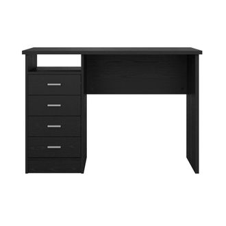 ebuy24 Escritorio functionplus 4 cajones, 1 estante decoraci&oacute;n fresno negro