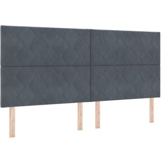 vidaXL Cabecero Led Geometric Manual Gris Oscuro 200 Cm Terciopelo Vidaxl
