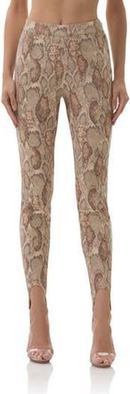 AFRM Tallie Snakeskin Print Stirrup Pants in Sand Snake at Nordstrom Rack, Size X-Small