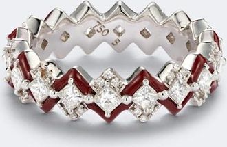 Kamyen Jewellery Puzzle 18kt white gold and enamel ring with diamonds