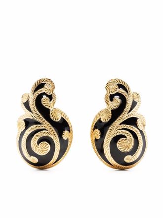 Dior Orecchini smaltati a clip anni 80 - Oro