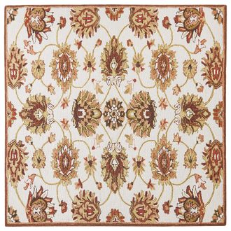 Beliani Beliani - Alfombra De Lana Beige Claro/marr&oacute;n/verde Oliva 200 X 200 Cm Pelo Largo Ezine