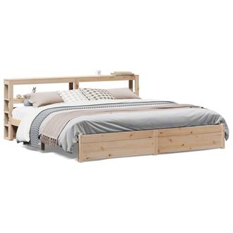 Berkfield Home Bed Frame with Headboard without Mattress 180x200 cm Super King in Light Brown