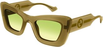 Gucci Gg 1552S Zonnebril - Dames - Zonnebrillen - Geel - 49 MM - Accessoires