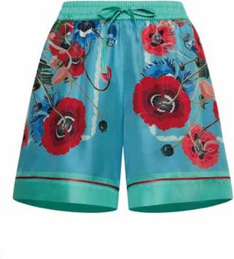 Franco Ferrari Korte Broeken, Dames, Veelkleurig, L, Aloe Shorts