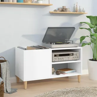 vidaXL Vidaxl - Mobile Porta Dischi Bianco 84,5x38x48 Cm In Legno Multistrato