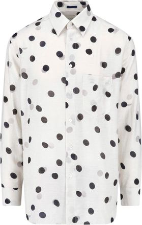 Paul Smith White Viscose-Blend Polka Dot Shirt
