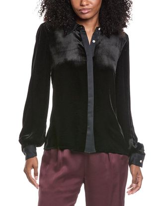 Ramy Brook Ramona Velvet Silk-Blend Shirt