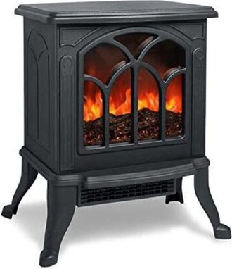 OEM Chimenea El&eacute;ctrica Con Efecto De Llama Led Realista - 750/1500 W, Color Negro, Dise&ntilde;o Moderno Y De Bajo Consumo Energ&eacute;tico