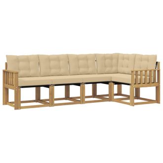 vidaXL Conjunto De Sof&aacute;s De Exterior Con Coj&iacute;n 5 Pcs Y Beige Vidaxl