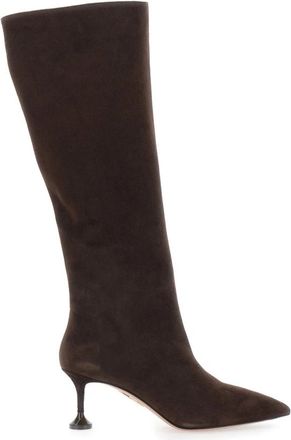 Aquazzura Lyla 65 Boot - Dames - Laarzen met Hak - Bruin - 39 EU - Leer - Schoenen