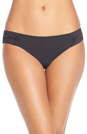 Tommy Bahama Side Shirred Hipster Bikini Bottoms in Black at Nordstrom, Size Large