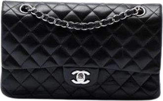 Chanel Pre-owned Vintage Double Flap Shoulder Bag - Dames - Vintage Schoudertas - Zwart - ONE Size - Leer - Vintage