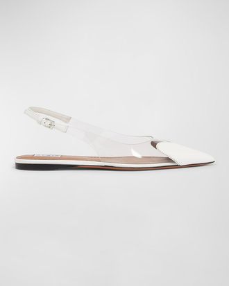 Alaia Coeur Heart Clear Slingback Ballerina Flats