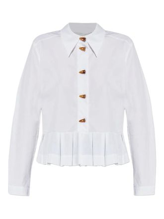 Munthe Top met geplooide afwerking - Wit