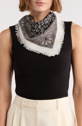 BCBGeneration Paisley Cotton Square Scarf in Black Neutral at Nordstrom Rack
