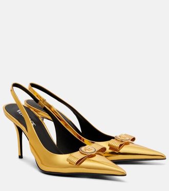 シューズ・サンダルその他 VERSACE Woman High heel shoes Beige 10114021A07977 2N24P Versace Vernice Pink Leather Gold Medusa Heeled Pumps Shoes