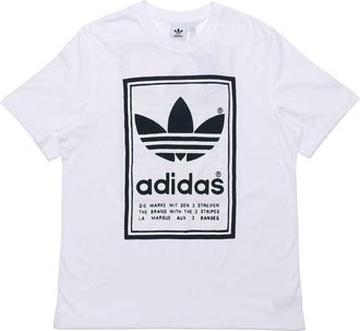 adidas originals Vintage Tee White Round Neck Breathable Short Sleeve ED6916