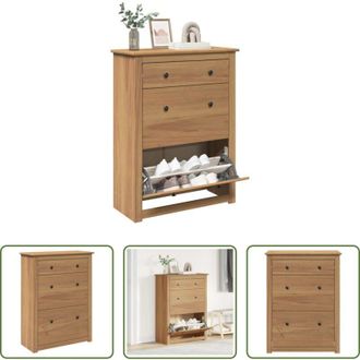 vidaXL Scarpiera in pino - Scarpiera Panama 80x35x105 cm Legno Massello di Pino