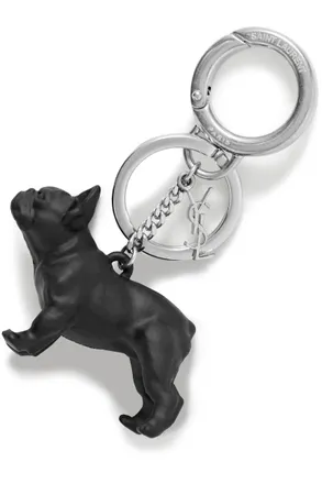 Saint Laurent Silver-Tone and Resin Key Fob