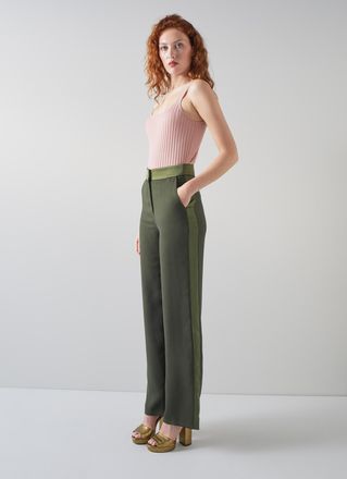 L.k. Bennett Womens Jagger Trousers, Green - Size 12 UK