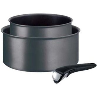 T-fal Set di 2 pentole antiaderenti nere da 16/20 cm - L6859202 Tefal
