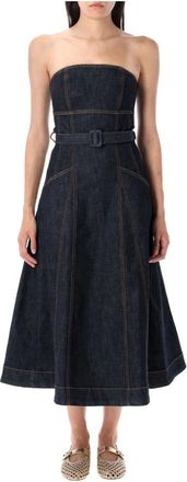 Self Portrait Dames, Jurken, Blauw, Maat: 2XS Denim