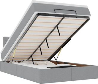 vidaXL Cama Otomana Con Colch&oacute;n Gris Claro 120x190 Cm Tela Vidaxl