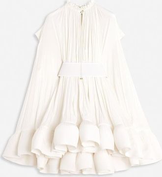 Lanvin Short Charmeuse Dress in Off White at Nordstrom, Size 42 Eu