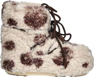 Moon Boot Schoenen, Dames, Beige, 36 EU, Leer, Icon Low Curly Boots