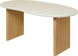 Wabi Home Mesa de comedor de microcemento y madera maciza 165cm