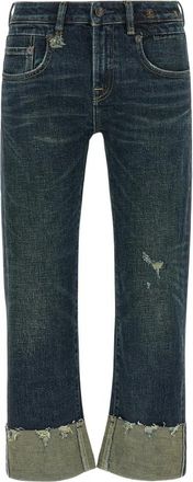 R13 Rechte Cropped Jeans - Dames - Cropped Jeans - Blauw - W27 - Katoen - Jeans