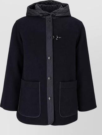 Fay quilted hooded single breasted coat