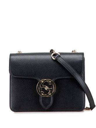 Gucci 2000-2015 kleine Dollar kalfsleren crossbodytas met GG-logo - Zwart